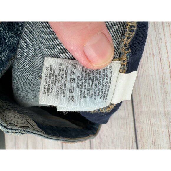 Free People Baby Bootcut Triangle Patch Jeans Women's Size 27 Blue Medium Wash - Picture 9 of 12